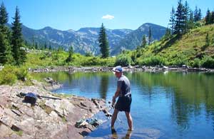 Montana mountain lake fishing
